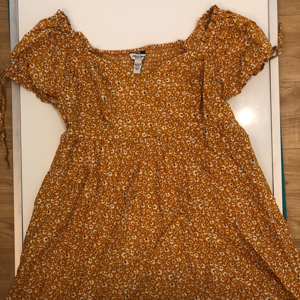 Yellow w/ Floral Pattern Dress